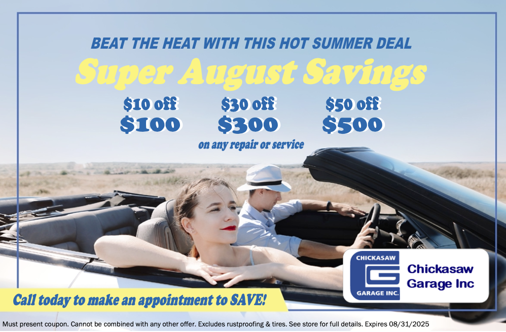 Super August Savings | Chickasaw Garage