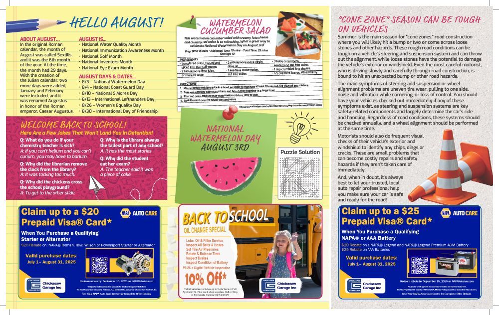 Newsletter, August 2025 | Chickasaw Garage
