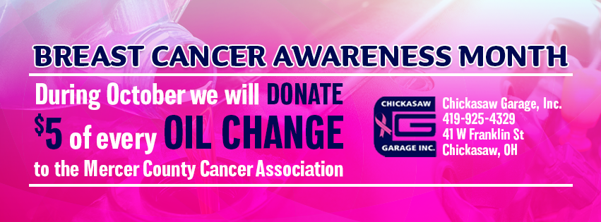 Breast Cancer Awareness Month banner | Chickasaw Garage