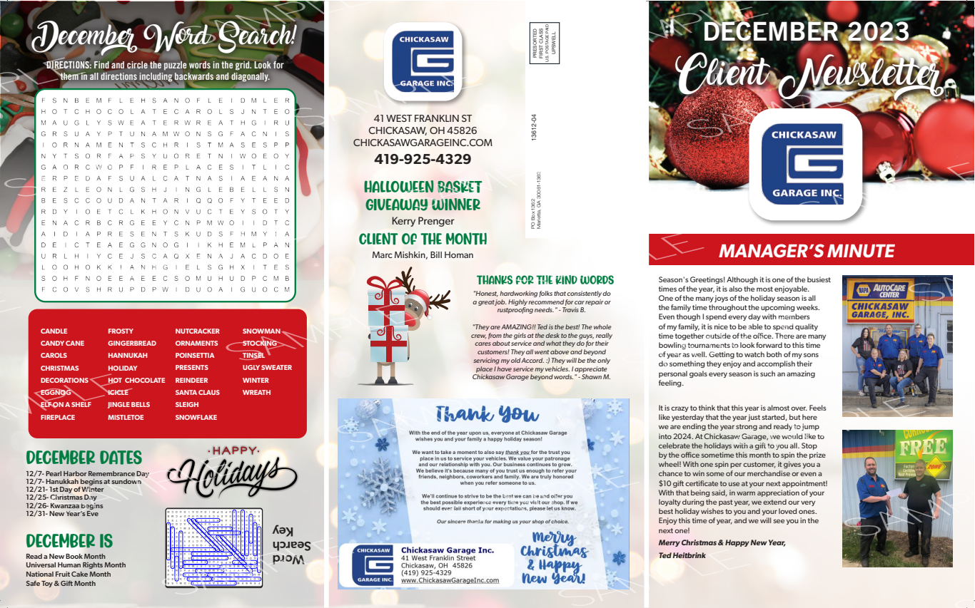 December | Chickasaw Garage