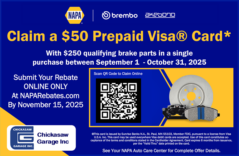 October Offer | Chickasaw Garage