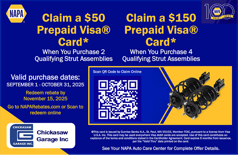 October offer | Chickasaw Garage