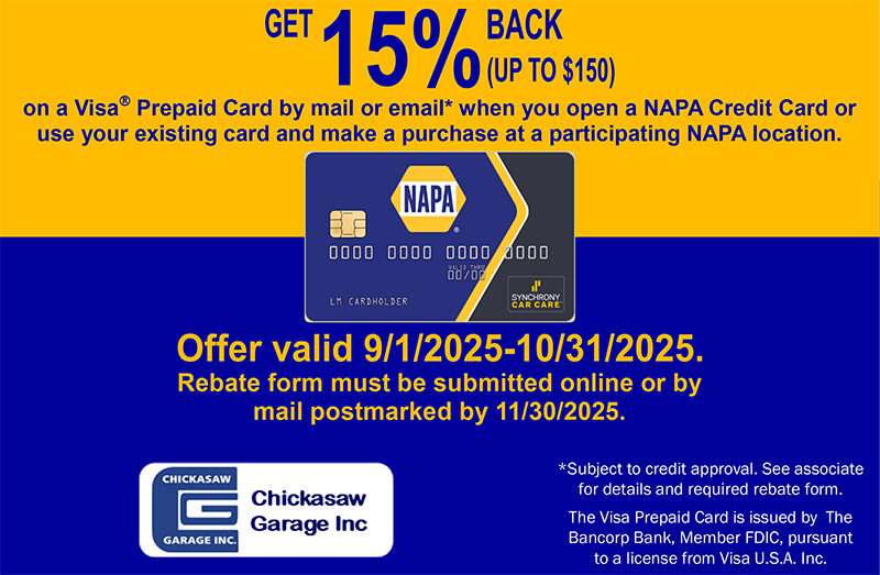 October offer | Chickasaw Garage