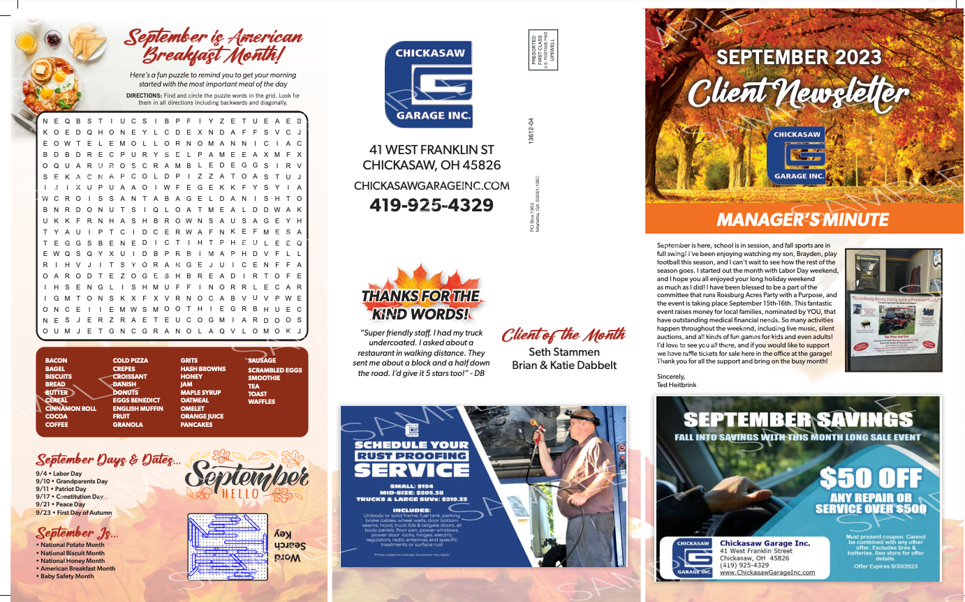 September | Chickasaw Garage