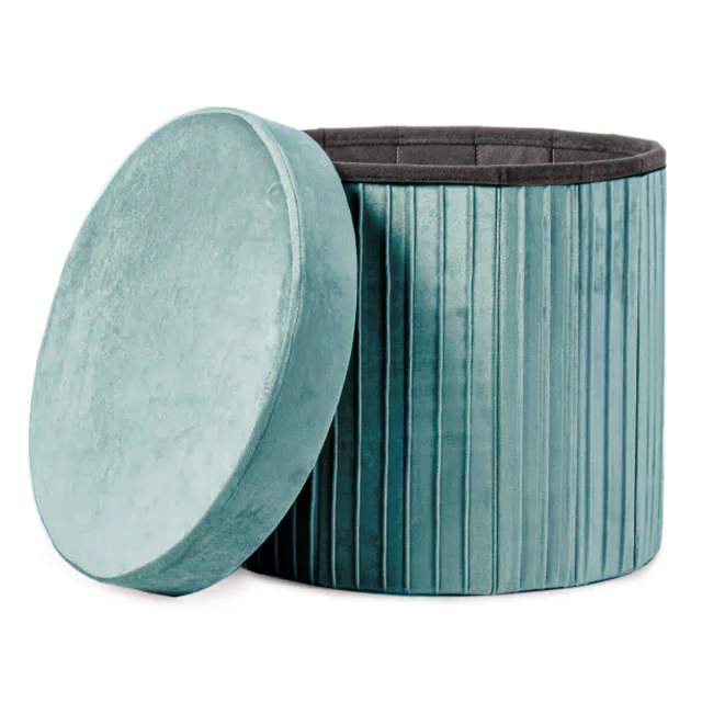 Puff plegable redondo verde