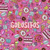 Fondo rosa lleno de dulces surtidos, el texto dice 