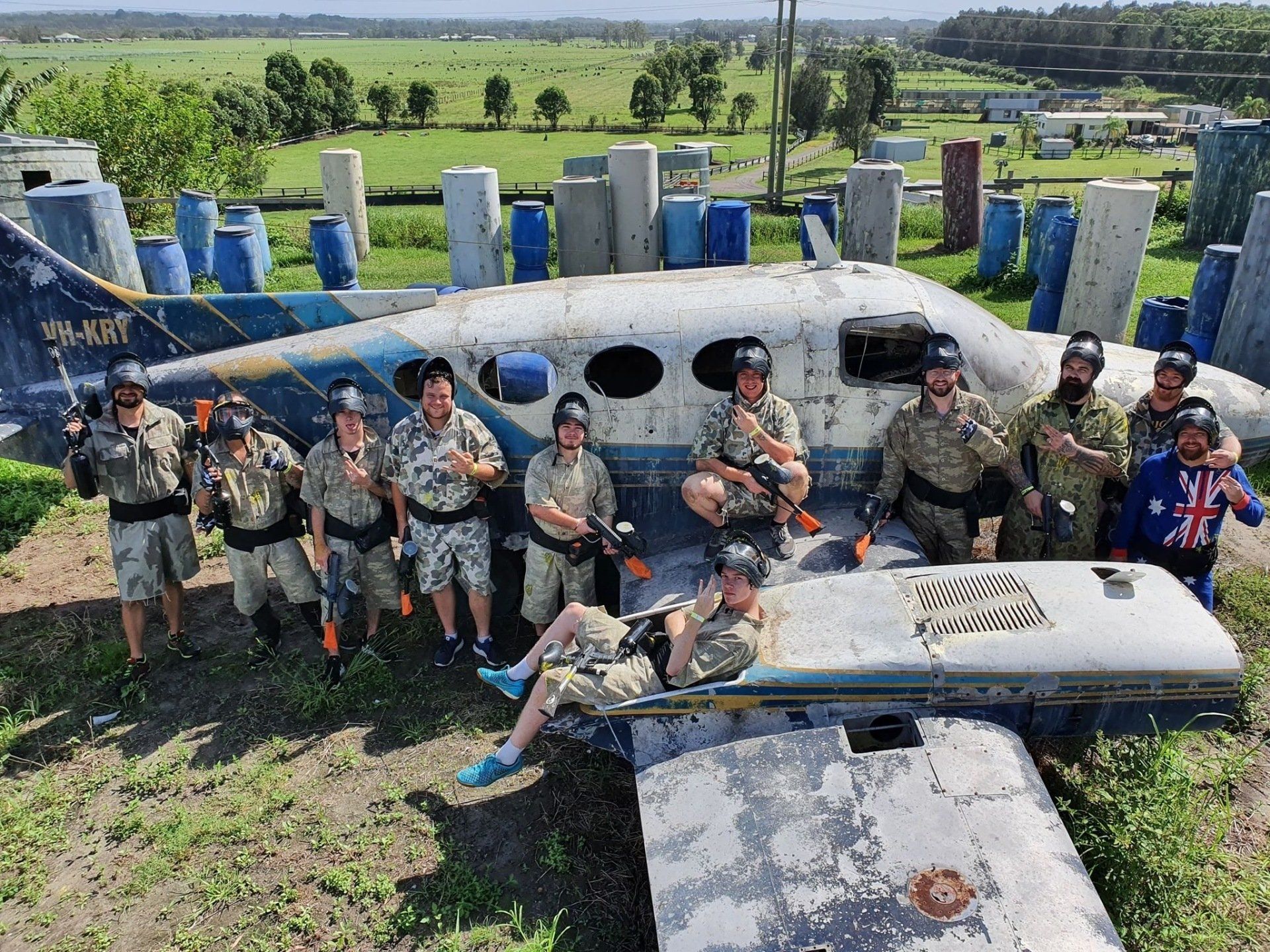 Players Posing in the Paintball Field — Salt Ash NSW — Hellfire Paintball