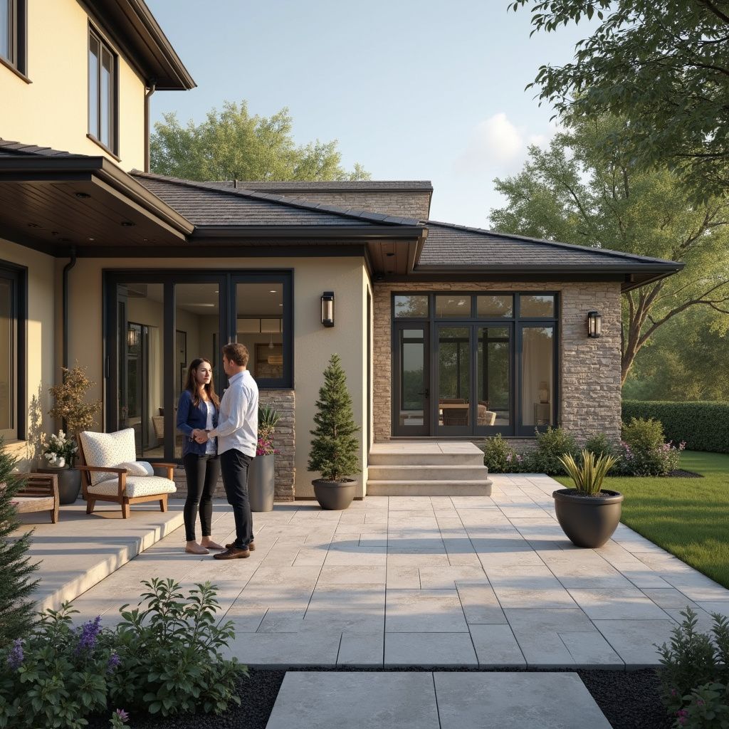 Experienced patio builders from Lone Star Patio Builders discussing a jobsite in Conroe, TX.