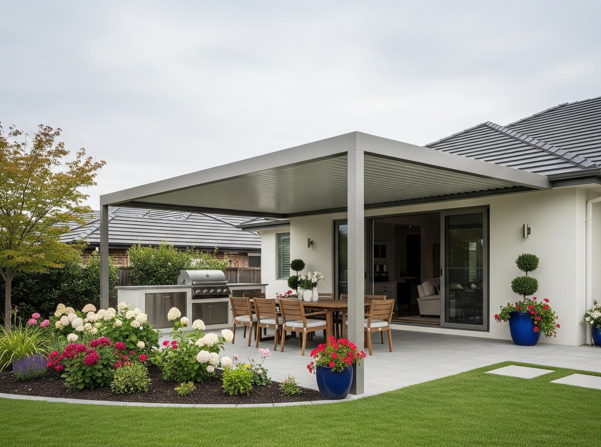 Shaded patio cover in Houston