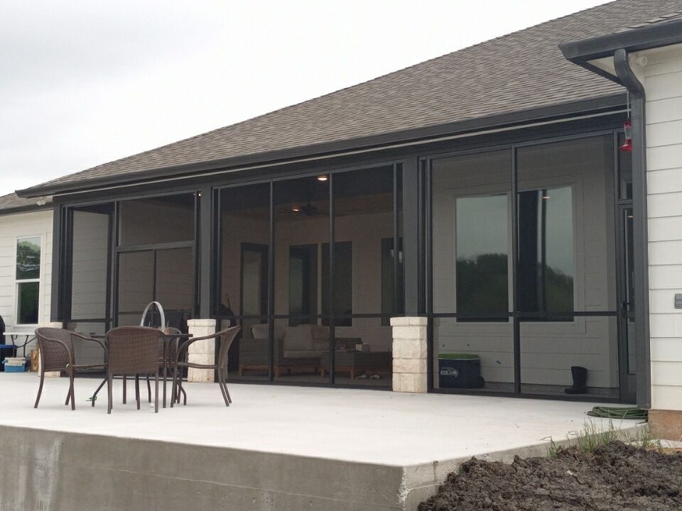 Patio covers in Houston include options like screen room wall add ons.