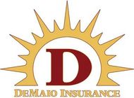 The DeMaio Insurance logo featuring a large red letter