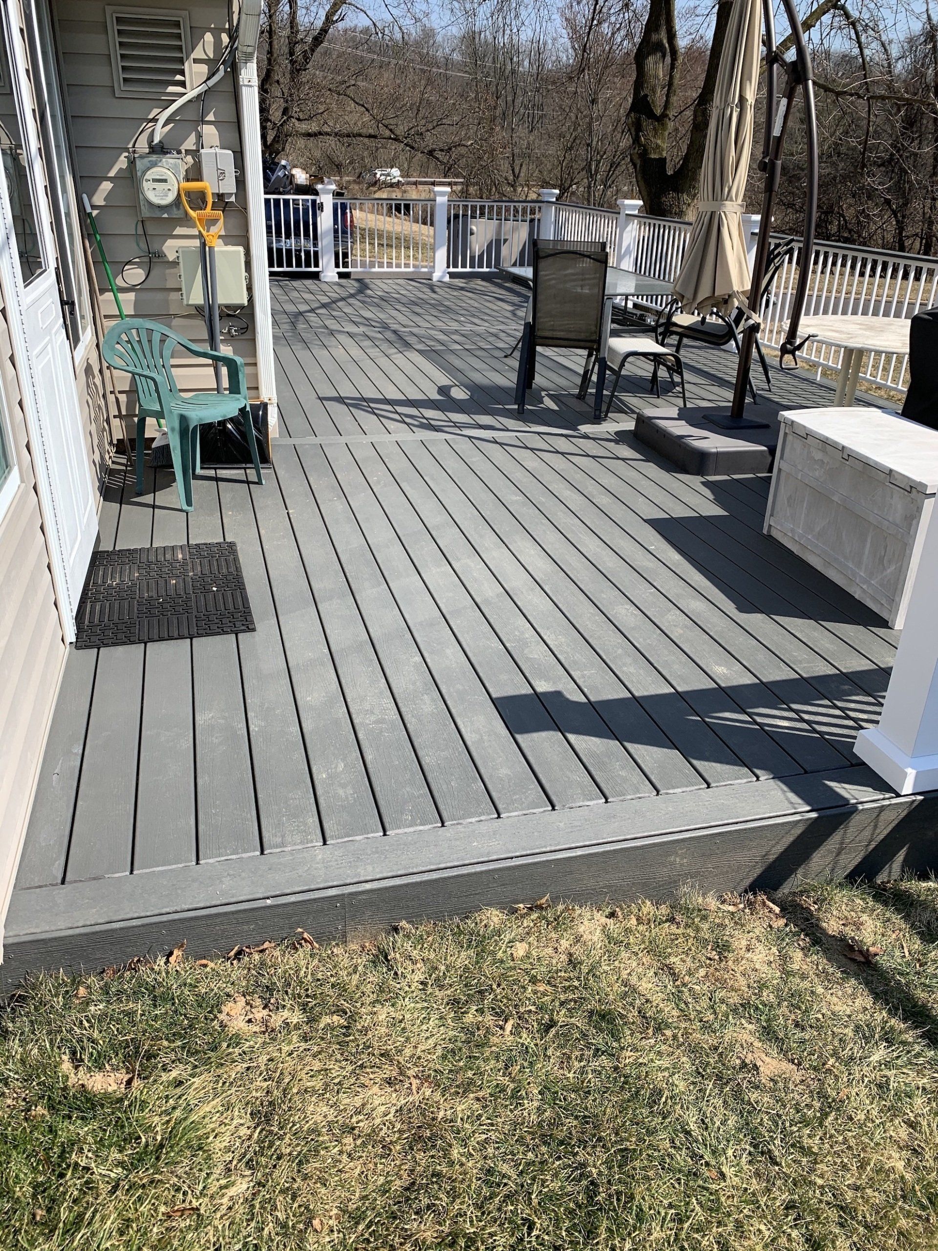 large ground deck installation