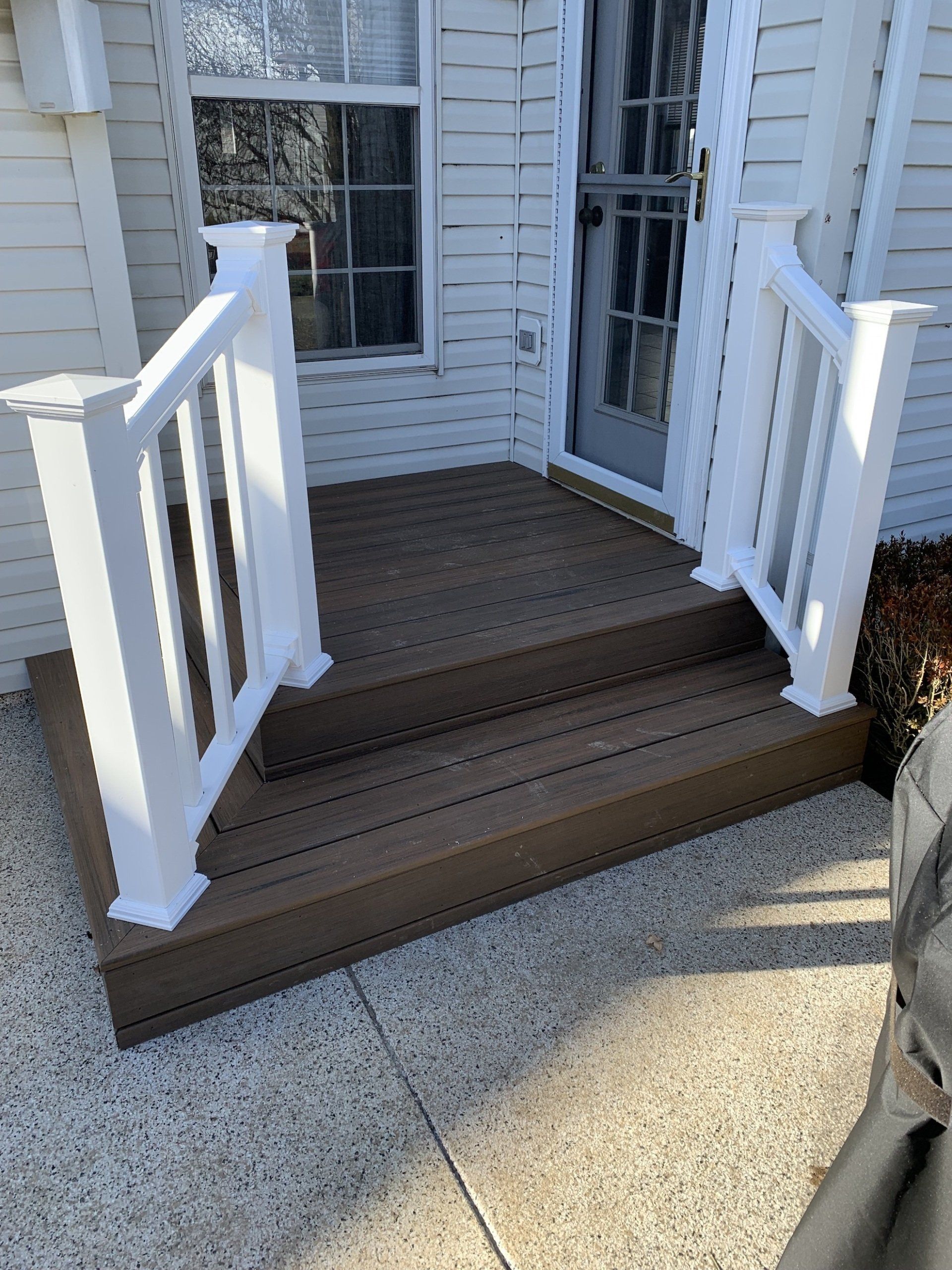 new small waterproof porch with railing
