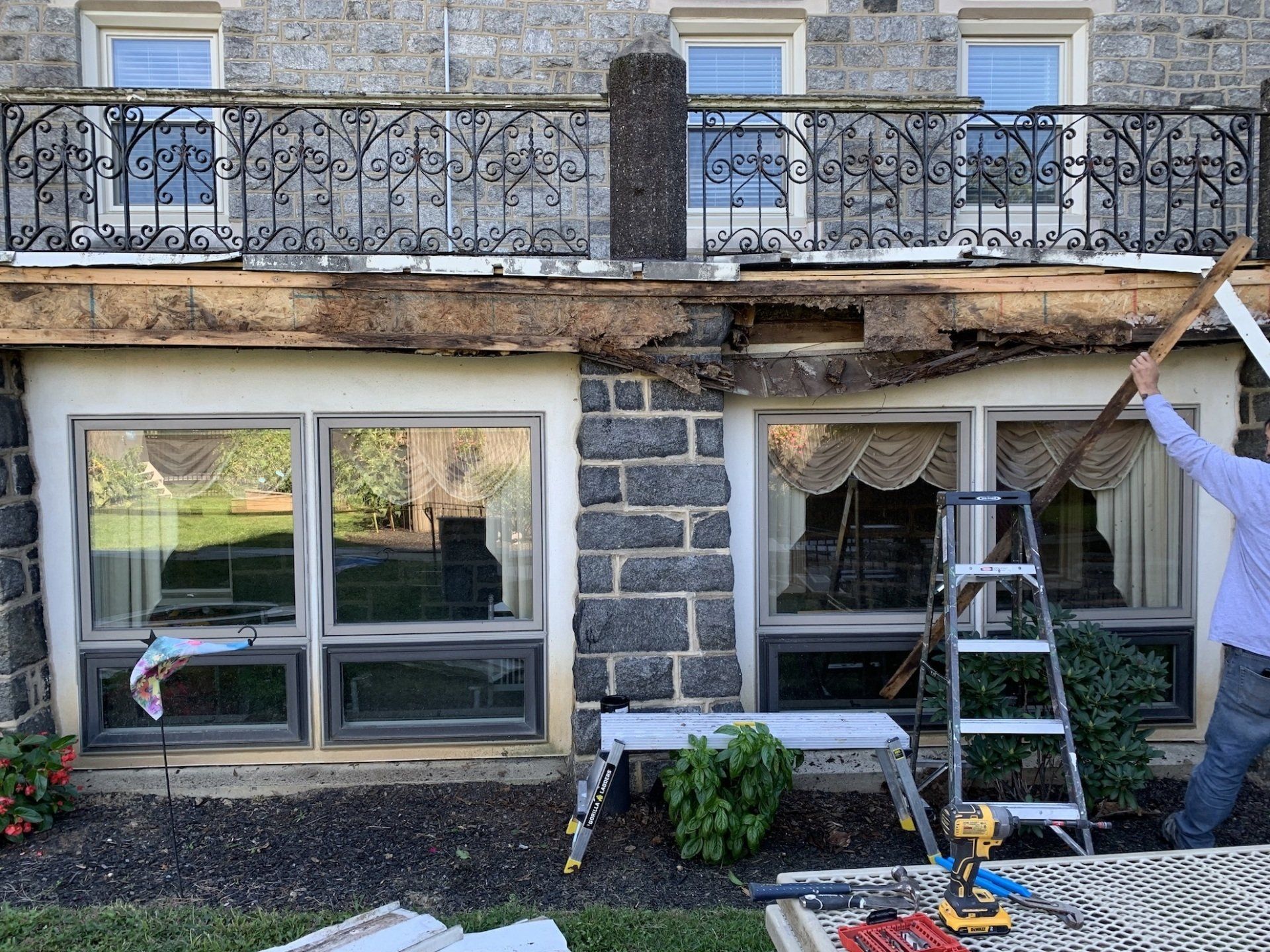 renovation of elevated deck in progress