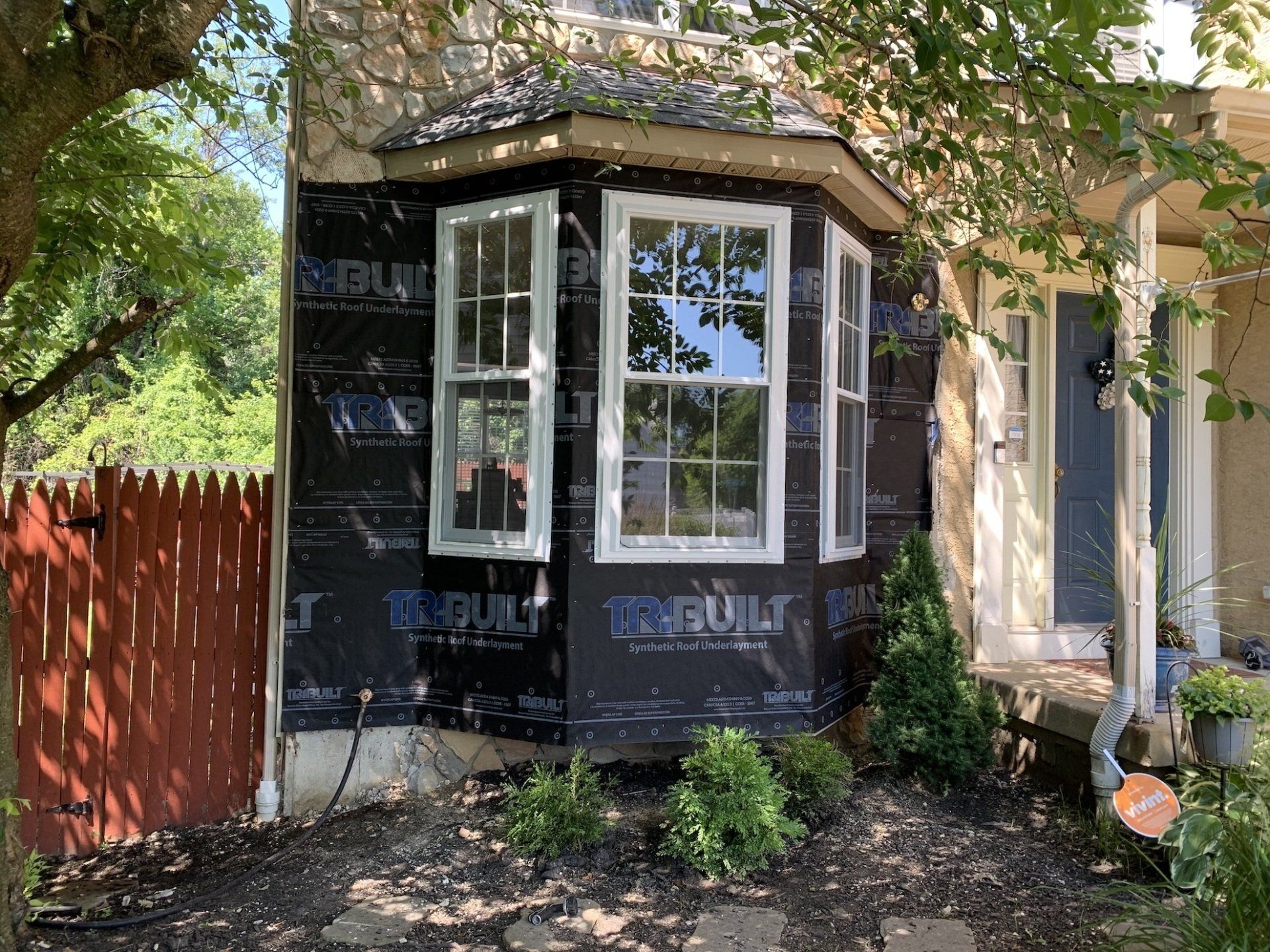 dining area window replacement in progress