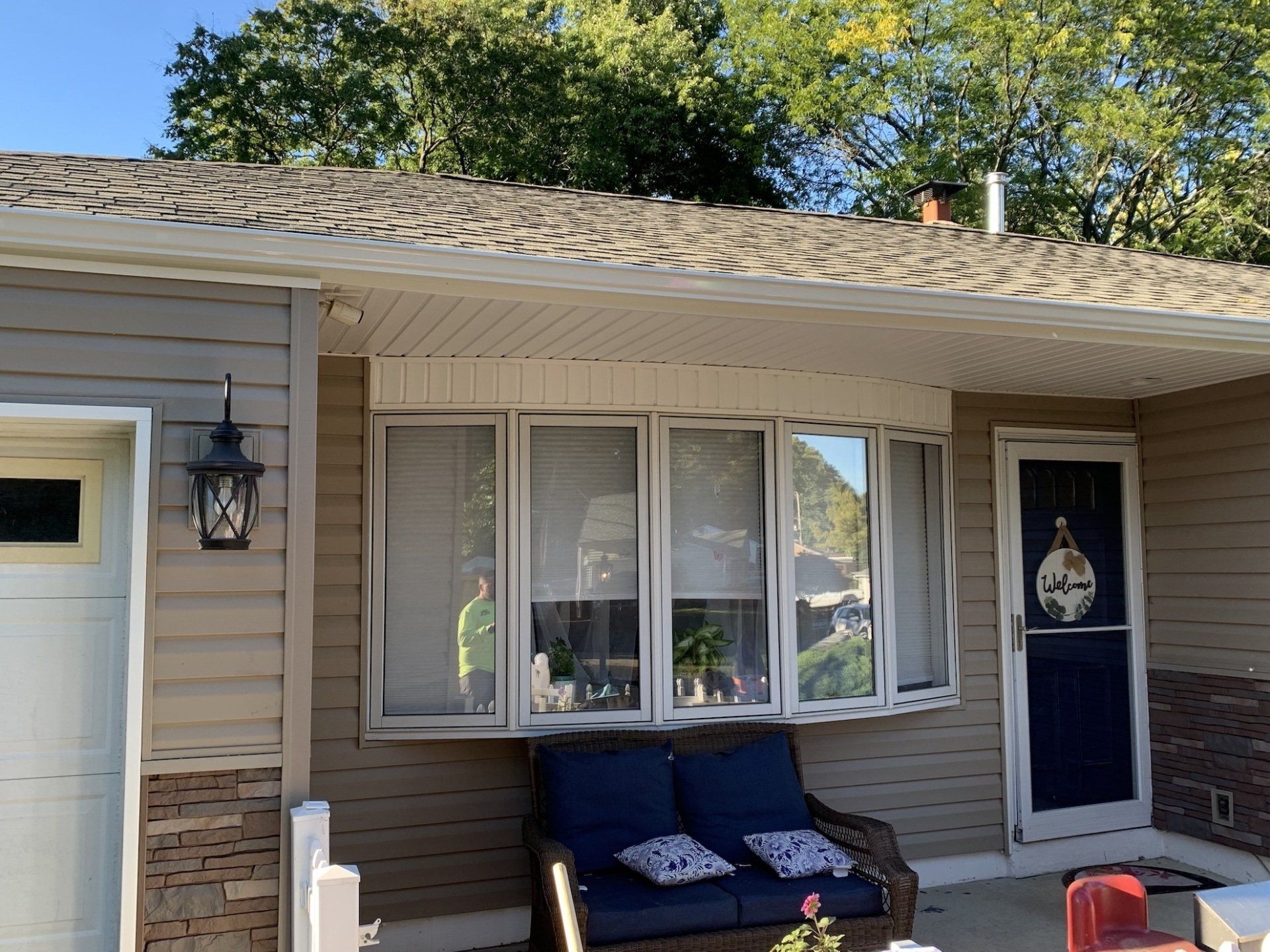 replaced glass windows in living space