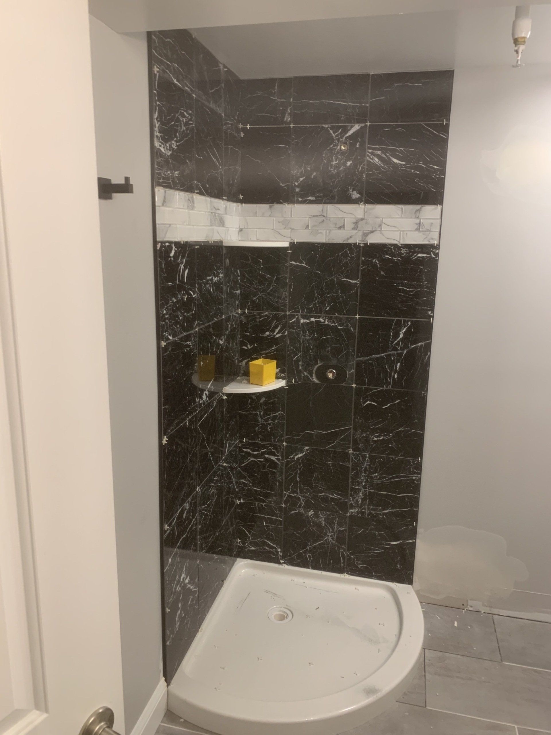 corner shower renovation
