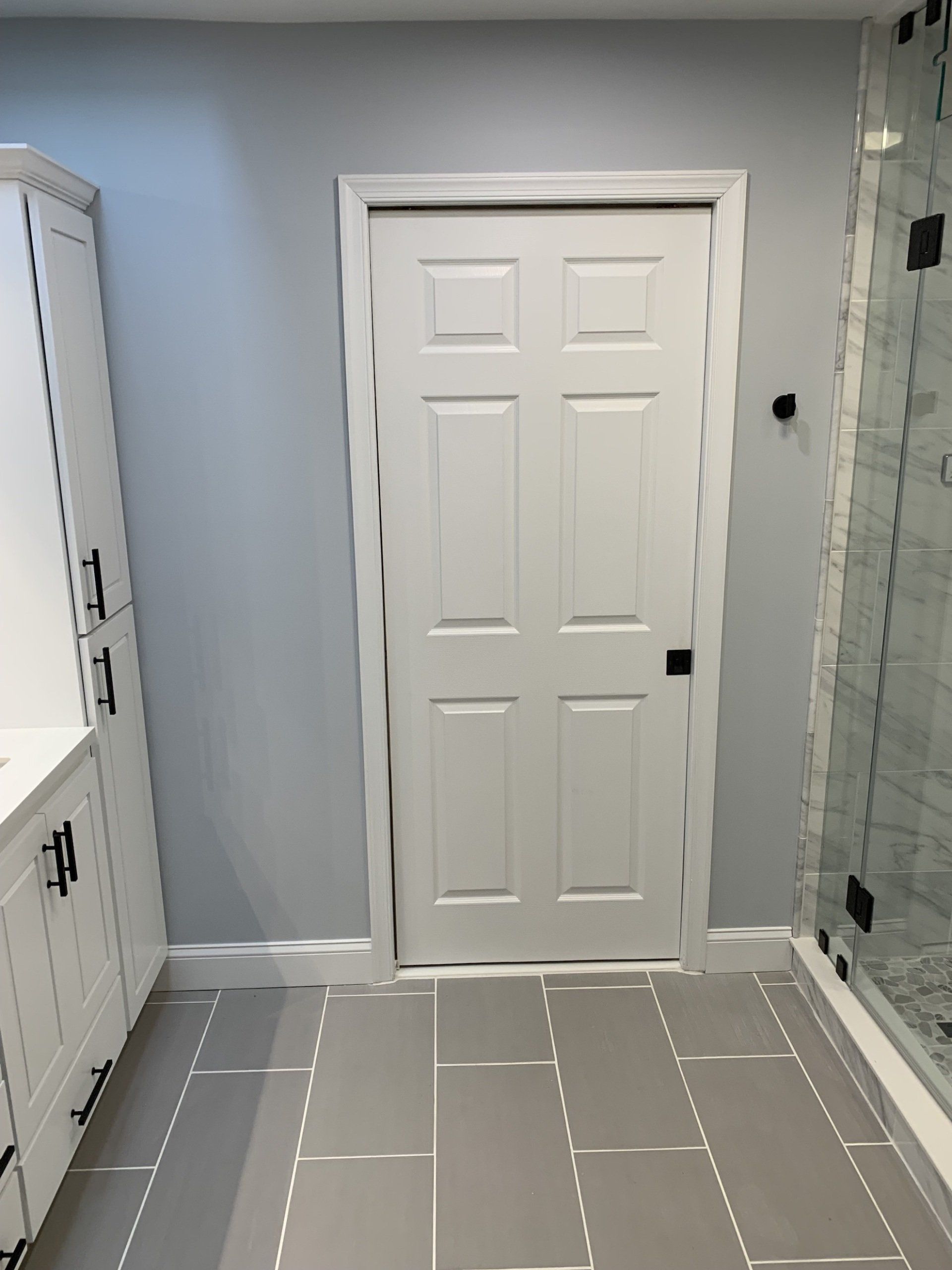 bathroom renovation with new door
