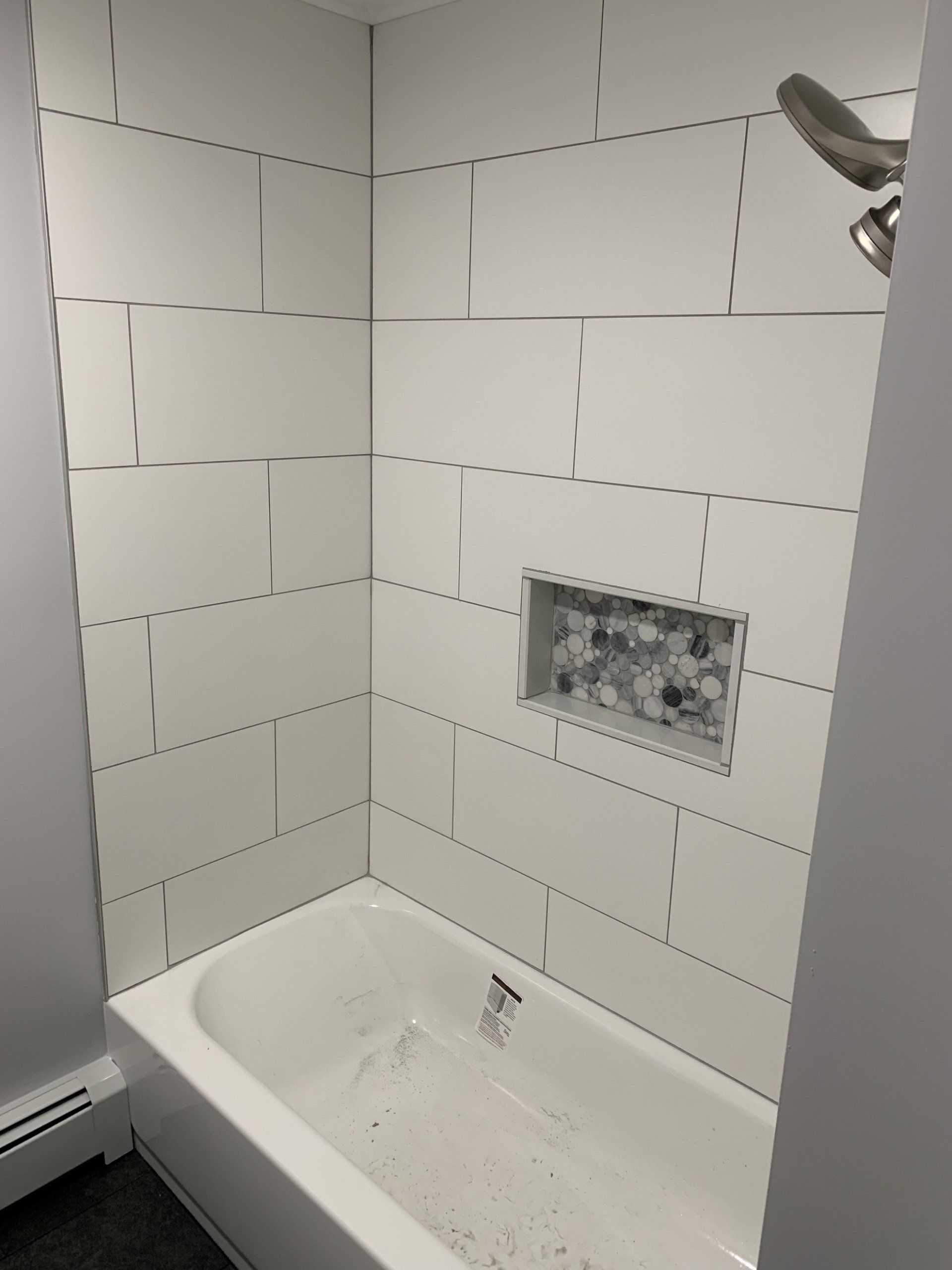 bathroom remodel with large tile