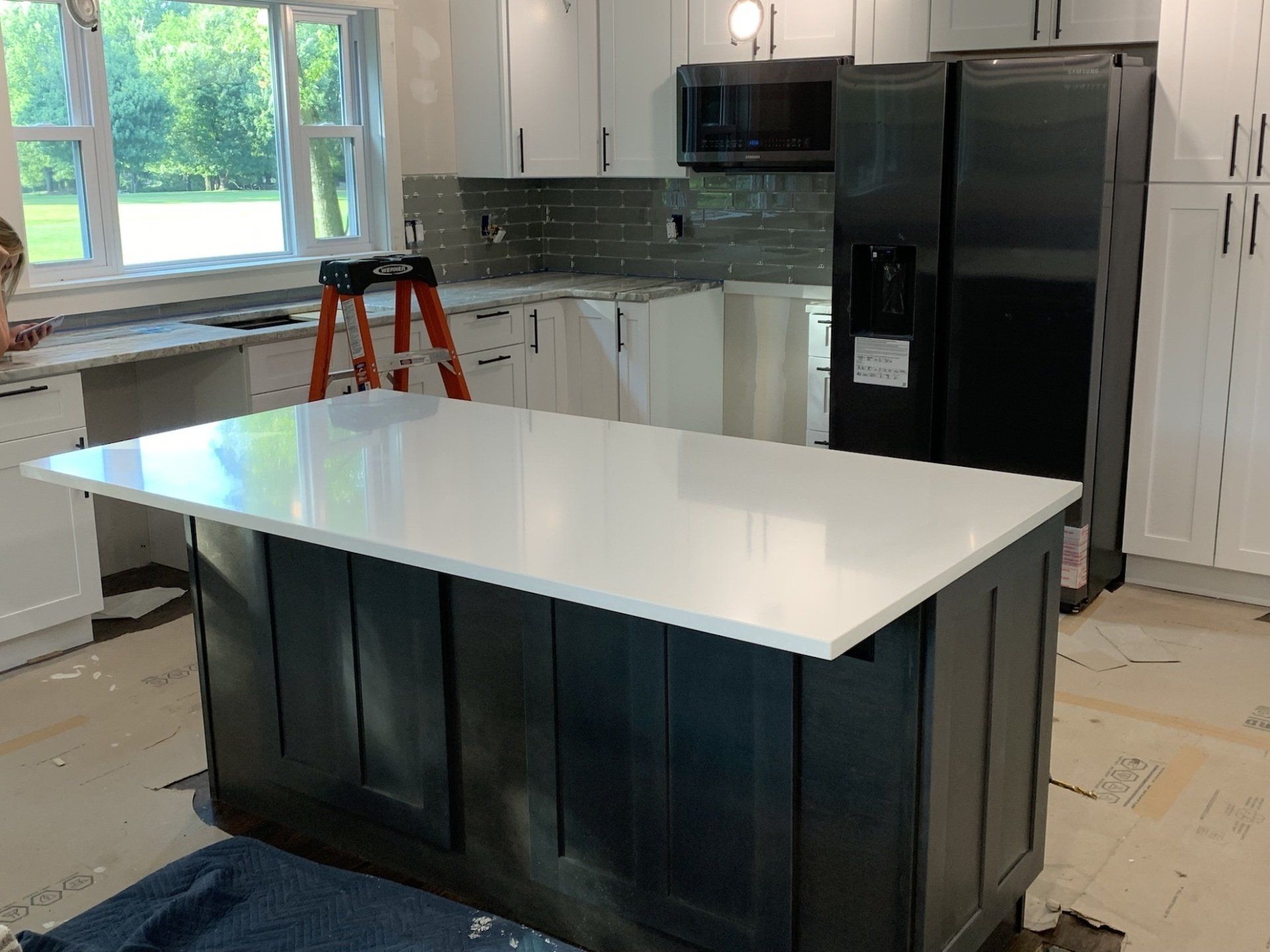 kitchen remodel with countertop center island