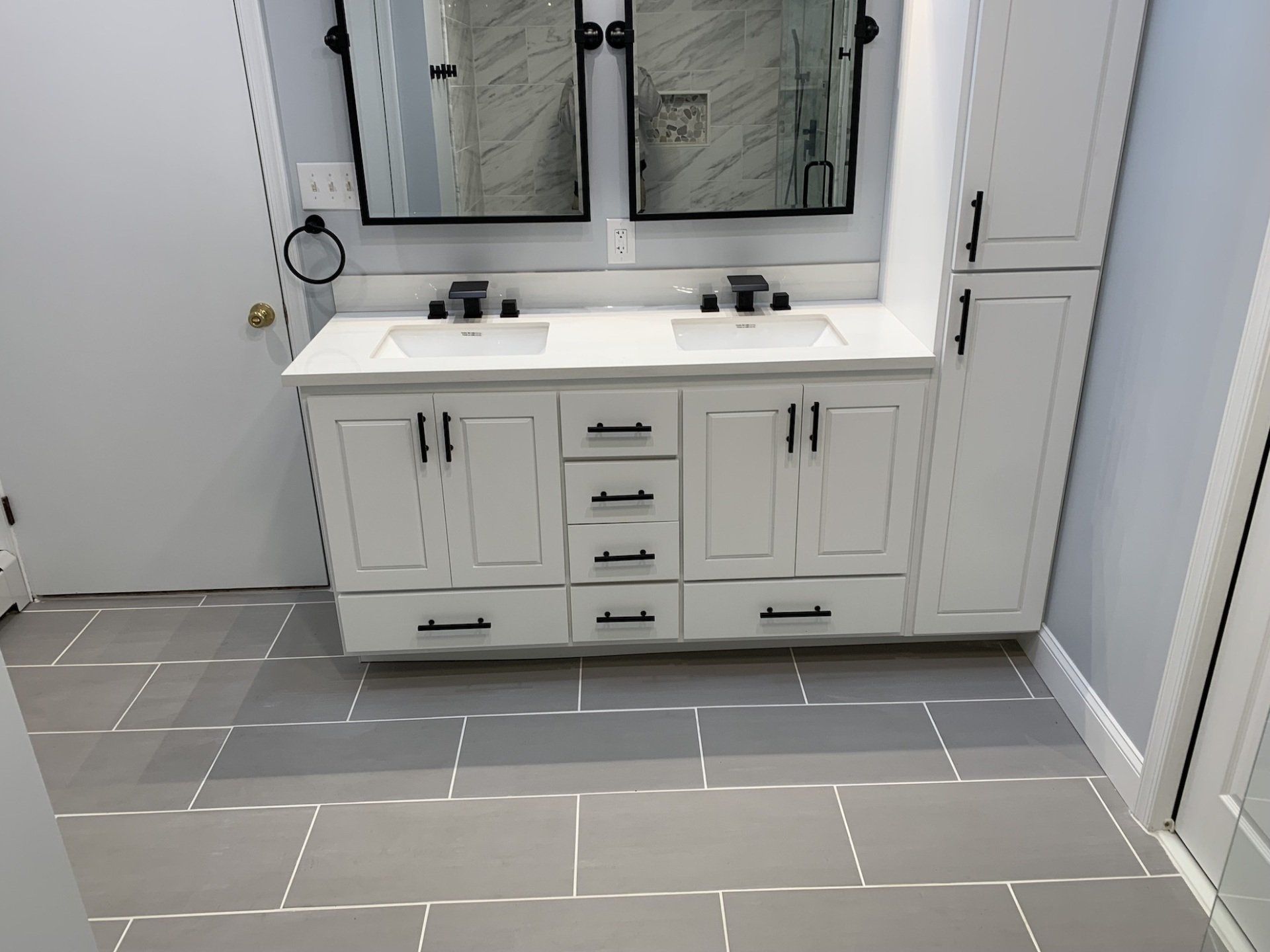 bathroom floor tile installation