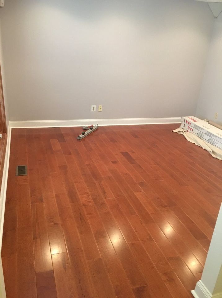 hardwood floor installed in bedroom