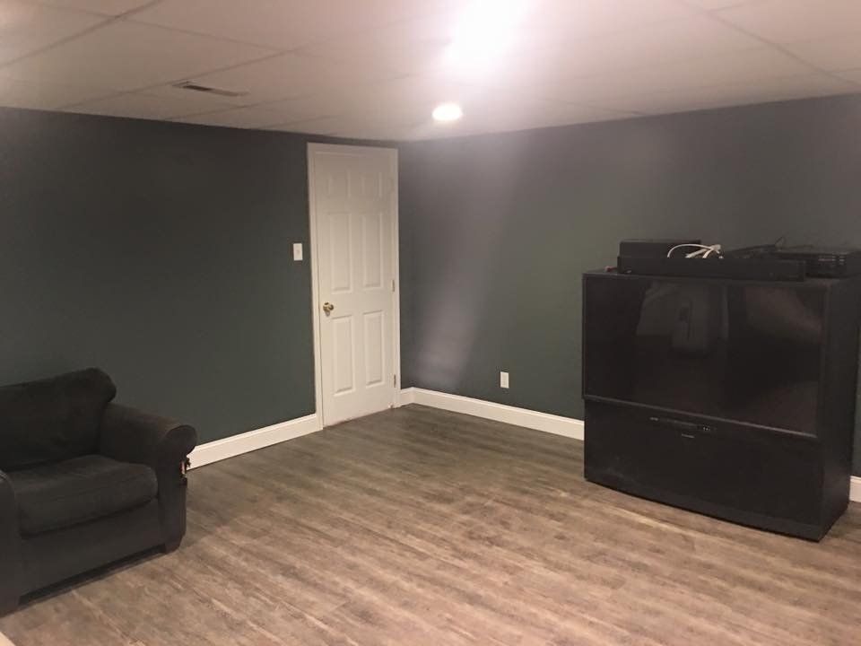 freshly painted green wall