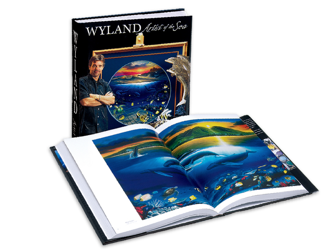 Wyland Artist of the Sea Book with an open page