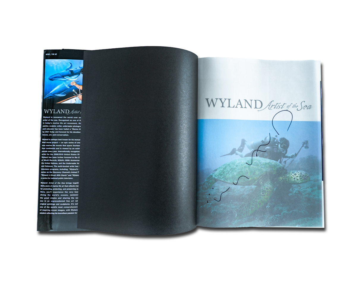 Inside page of Wyland Artist of the Sea Book