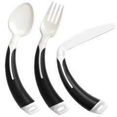 Gebogen bestek set zwart