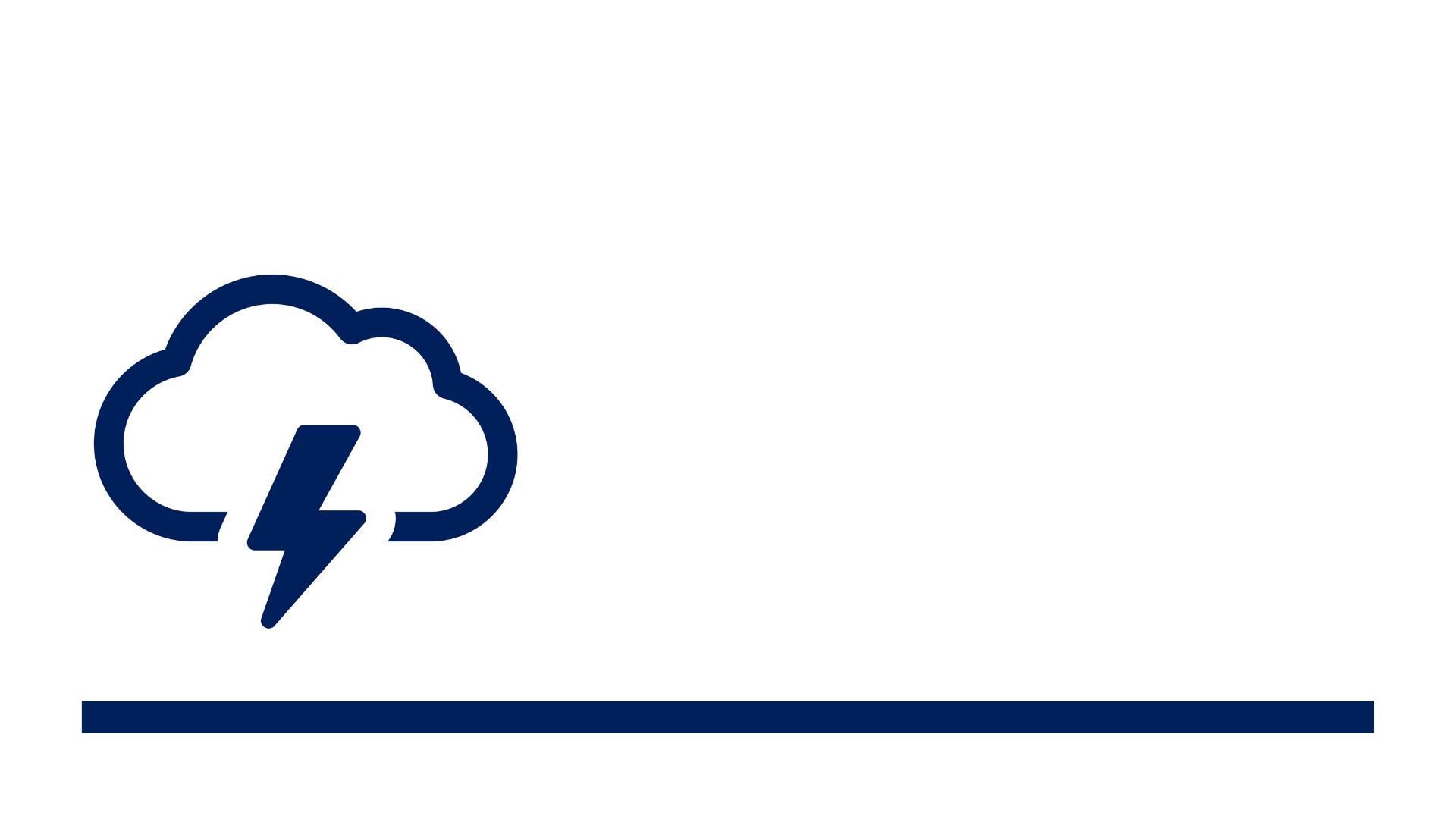 A cloud with a lightning bolt inside of it.