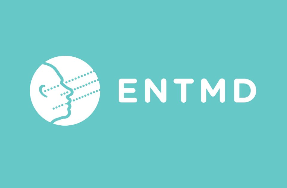 White version of ENTMB logo on teal