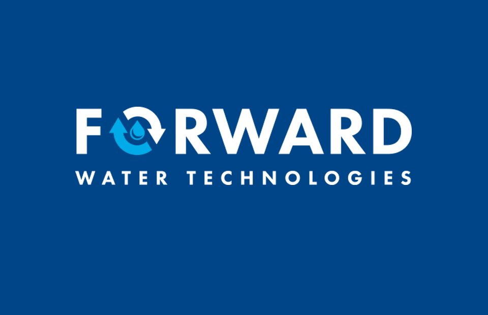 Forward Water Technologies logo on navy background
