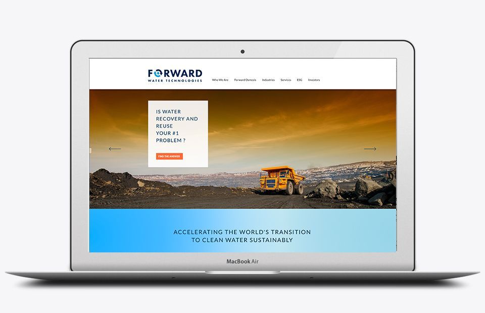 Home page of Forward Water Technologies website