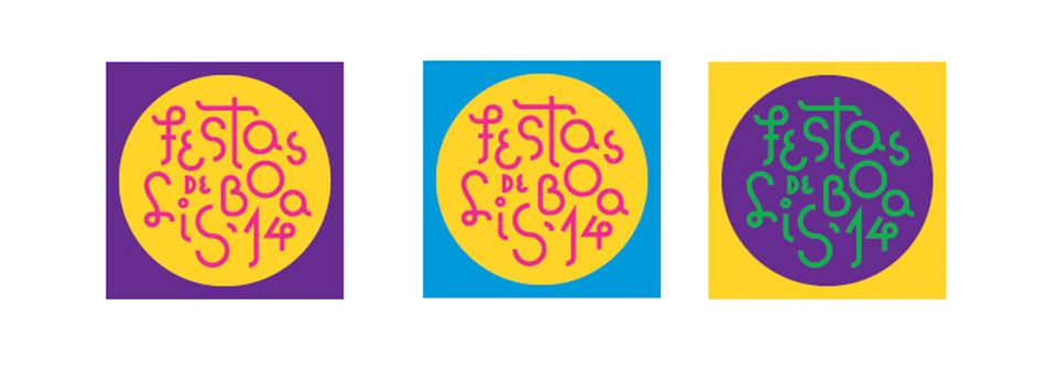 three colour logos for Festas de Lisboa