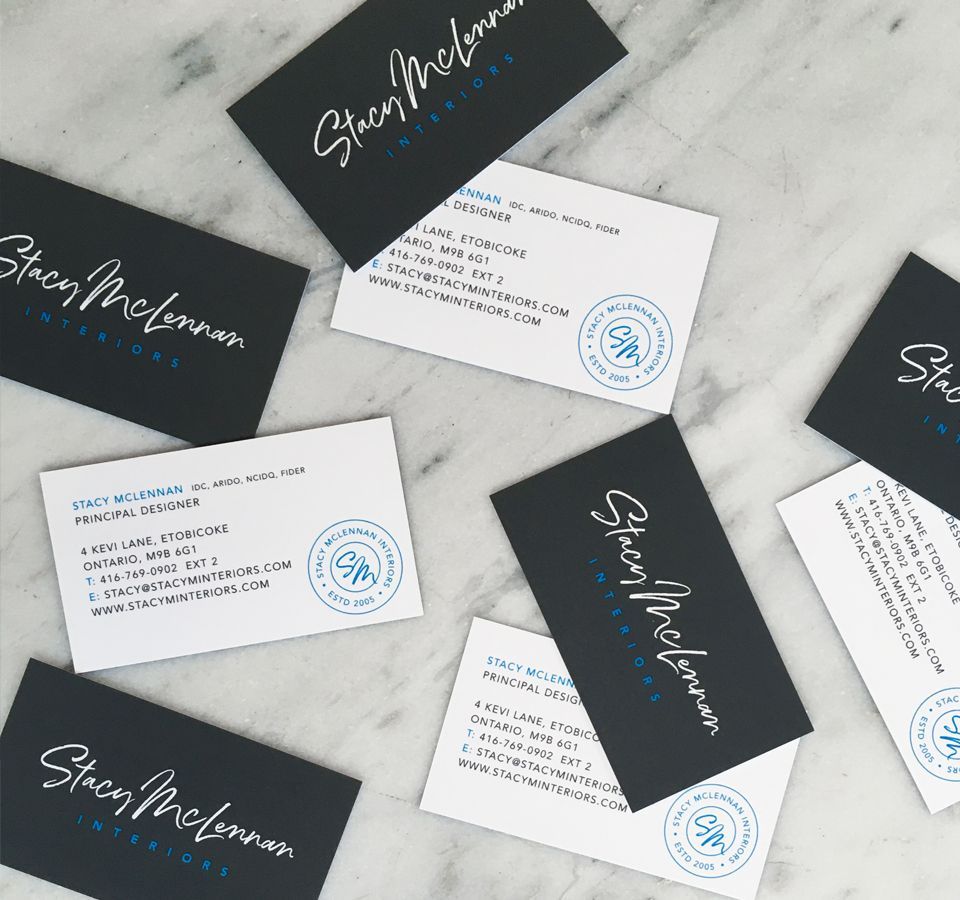 Stacy McLennan Interiors business cards
