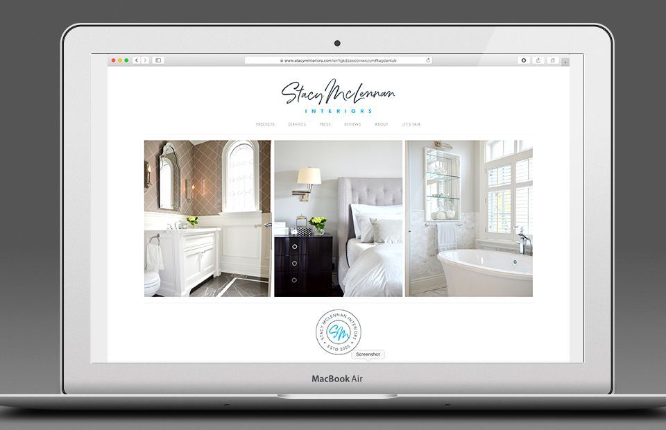 Home page of Stacy McLennan Interiors website