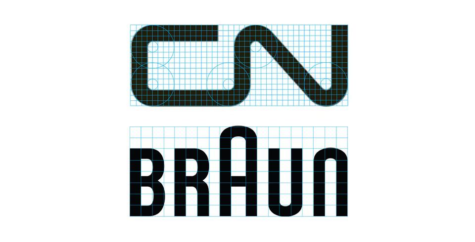 CN and Braun logos that are built using squares