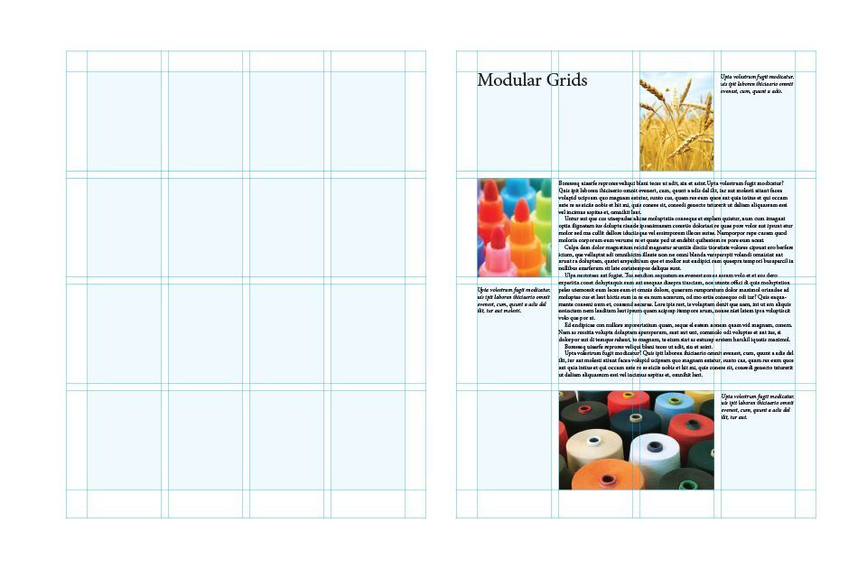 Modular grid using photos and text