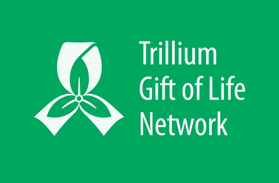 Trillium Gift of Life Network white logo on green
