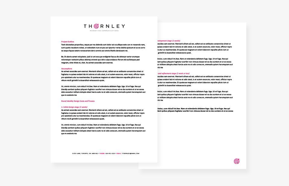 Thornley Marketing Communications report template