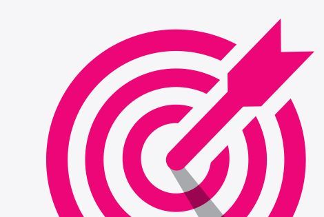 Detail of pink target with arrow in bullseye