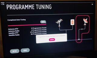 TV tuning on screen image