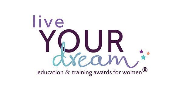 The logo for live your dream education and training awards for women