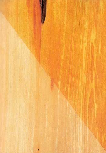 A close up of two different types of wood.