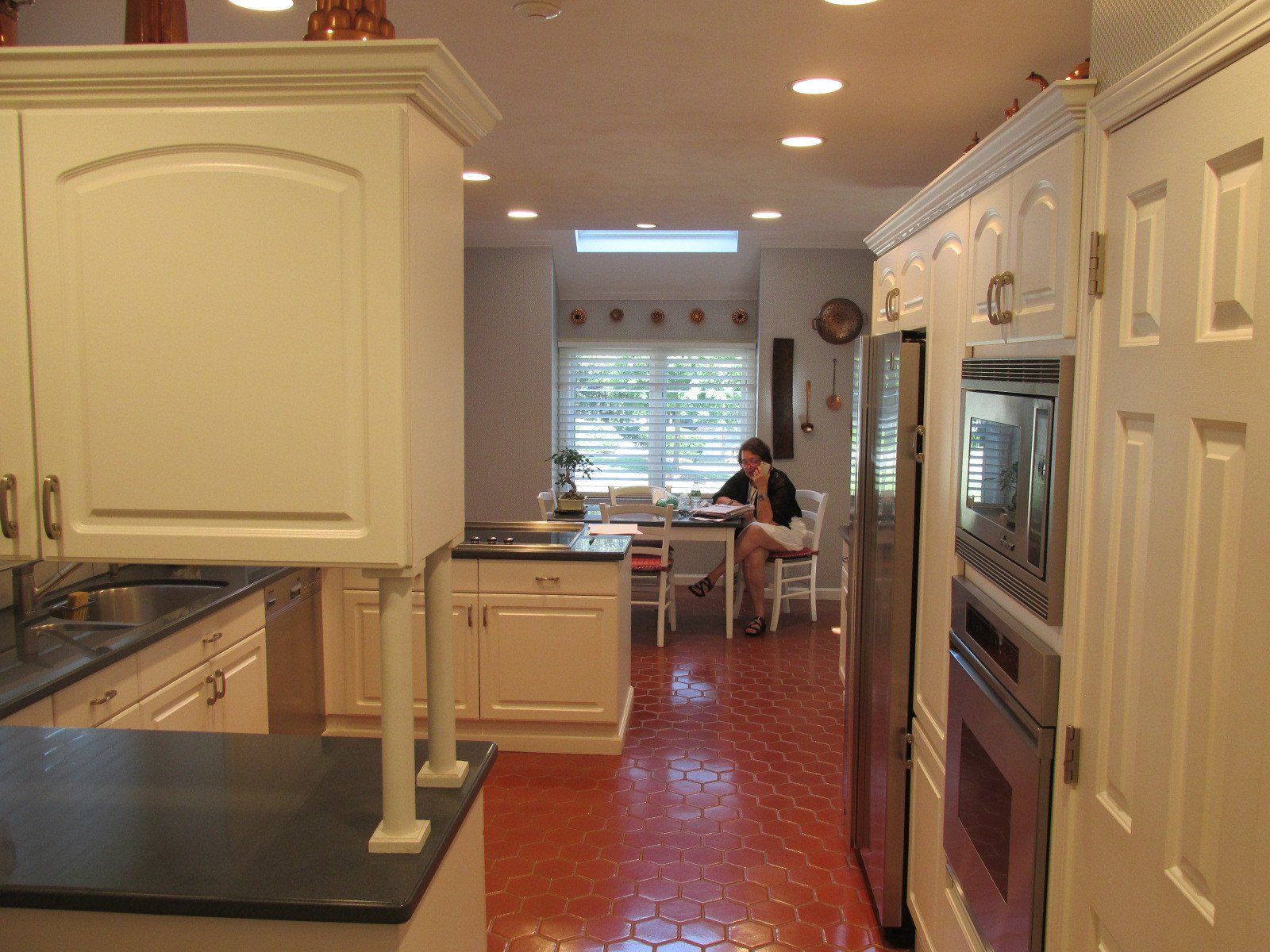 Kitchen with Gray Appliances Before 1