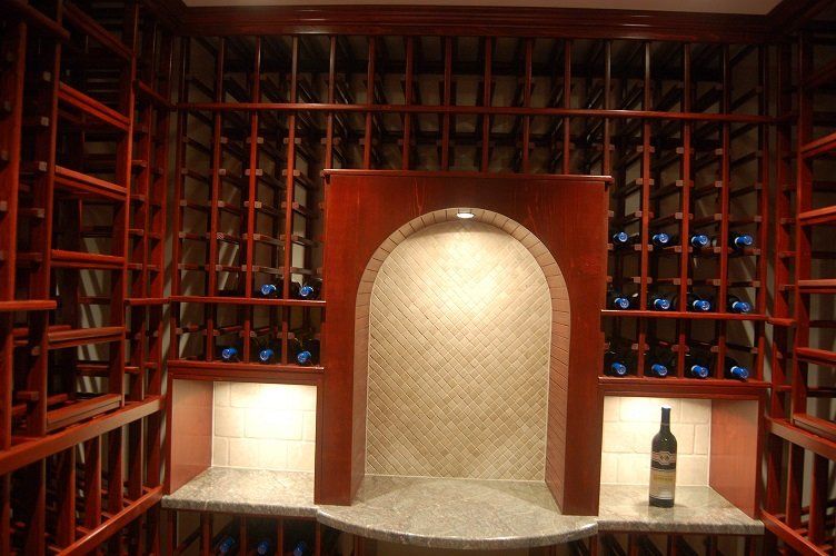 wine room with frosted doors 3