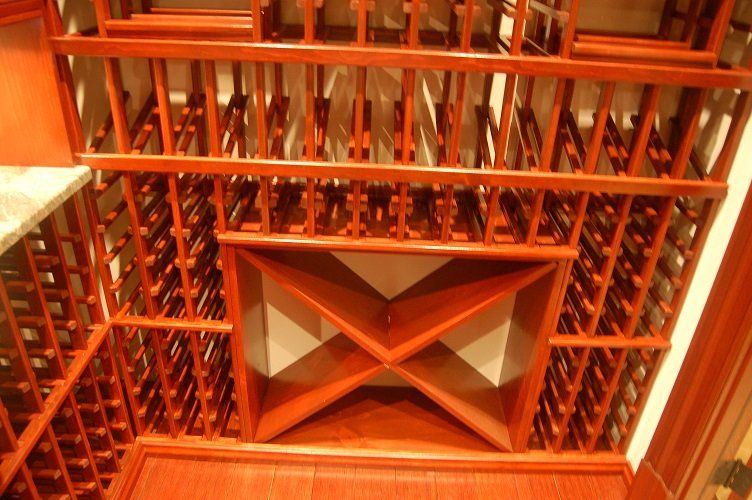 wine room with frosted doors 4