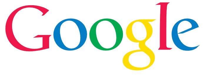 A colorful google logo on a white background