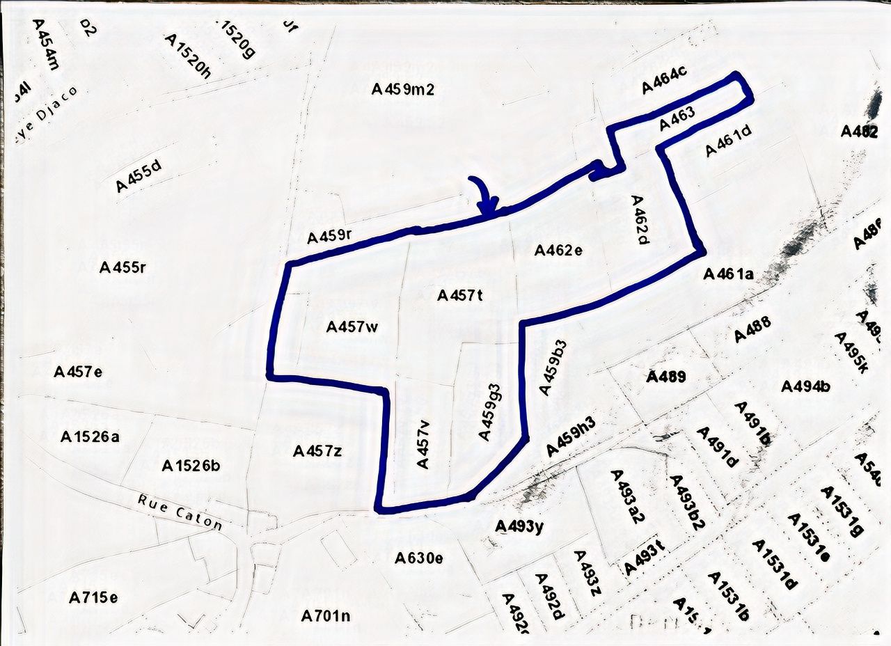 Une carte avec un cercle bleu au milieu
